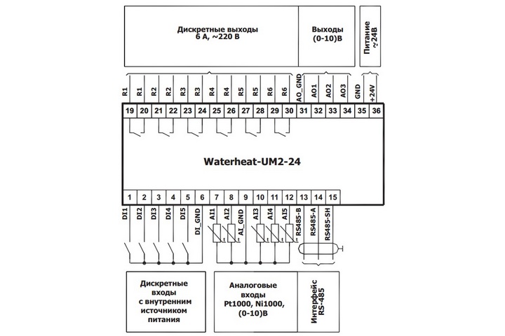 Контроллер Waterheat Схема