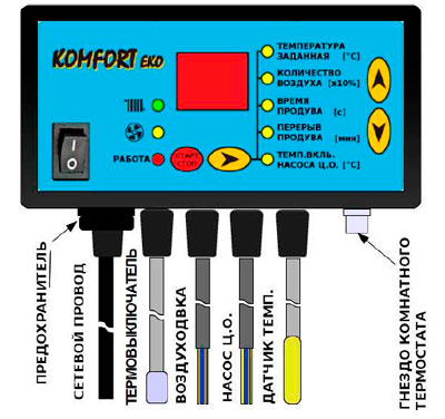 Рис.1. Схема регулятора температуры KOMFORT EKO N11