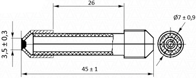 Рис.1. Схематическое изображение предохранителя ПК-45-1,0